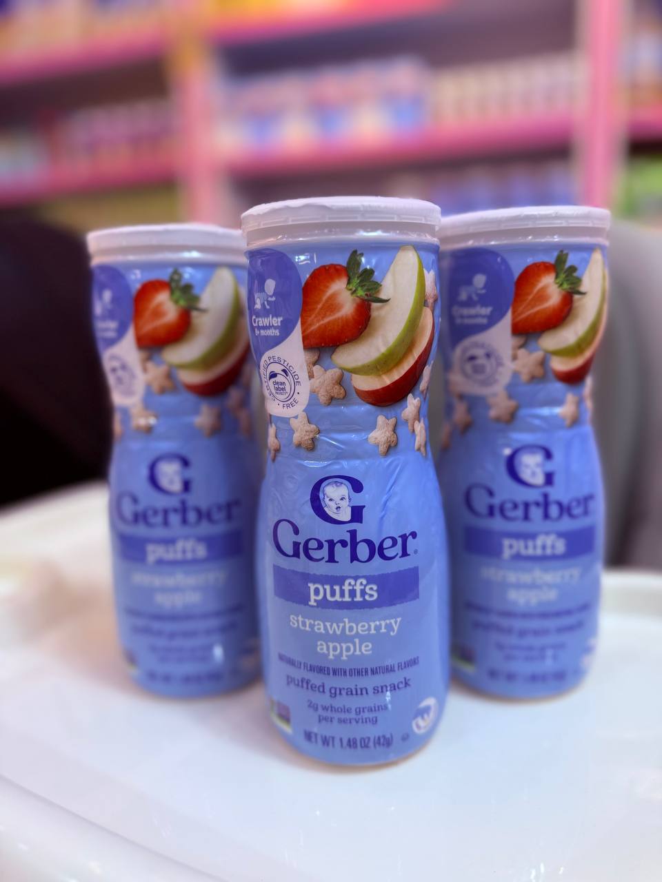 پاف اسنک سیب توت فرنگی گربر Gerber پاف اسنک سیب توت فرنگی گربر Gerber