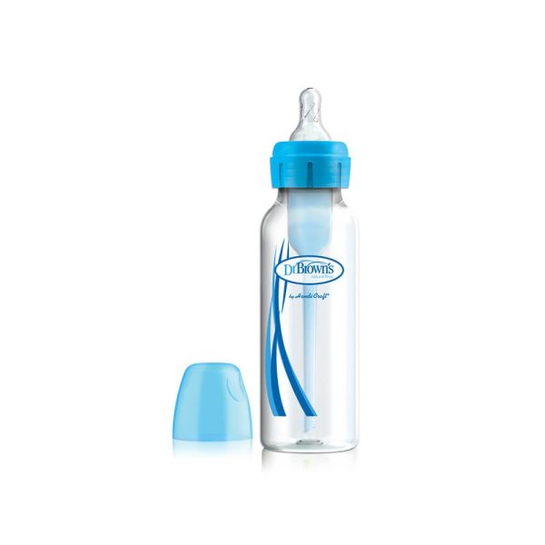 شیشه شیر 250 میل ضد دل پیچه آپشن پلاس دکتر براون DrBrowns آبی