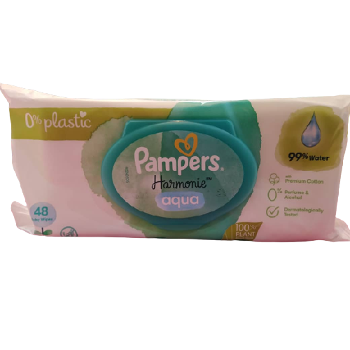 دستمال مرطوب بسته 48 عددی کودک پمپرز Pampers مدل Harmonie Aqua