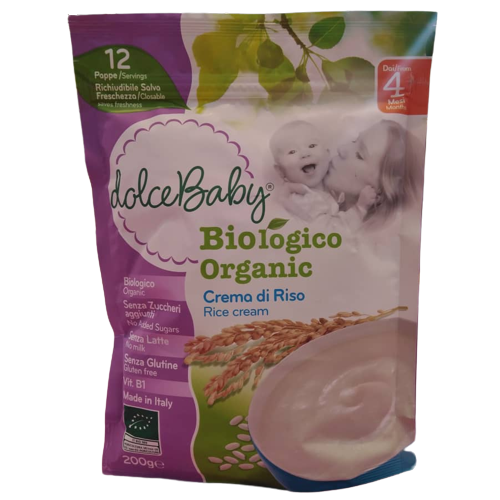 سرلاک ارگانیک برنج خامه بدون شیر دولچه بیبی DolceBaby مناسب 4+ ماه