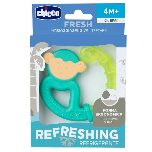 دندان گیر کودک چیکو Chicco مدل فرش Fresh طرح میمون سبز مناسب 4+ ماه